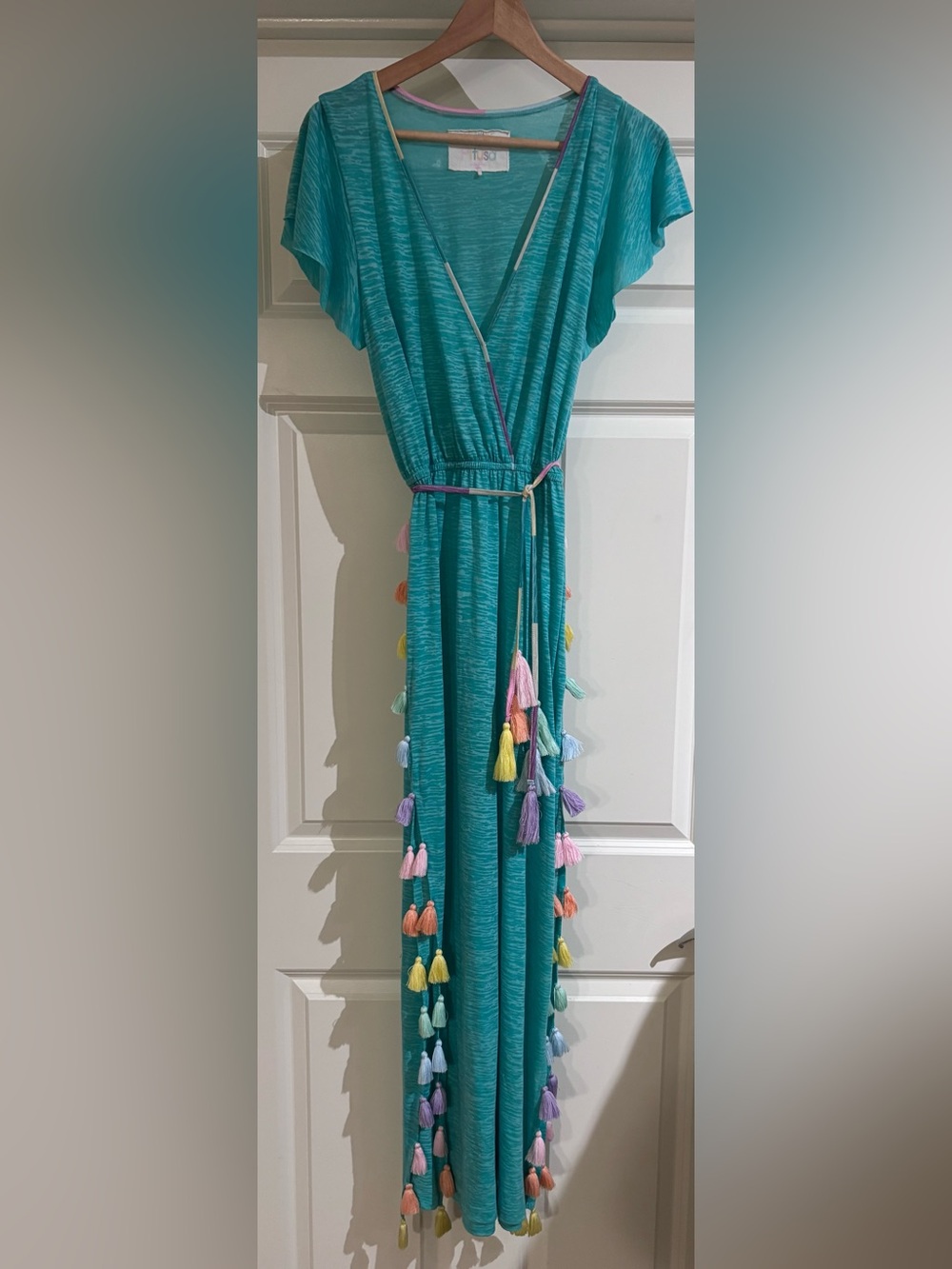 Pitusa x Stephanie Gottlieb Rainbow Tassel Coverup